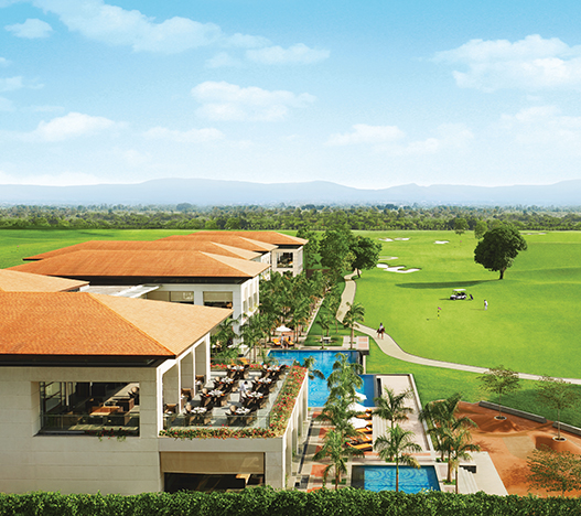 Lodha Sadahalli swimming pool and poolside deck with luxury leisure amenities